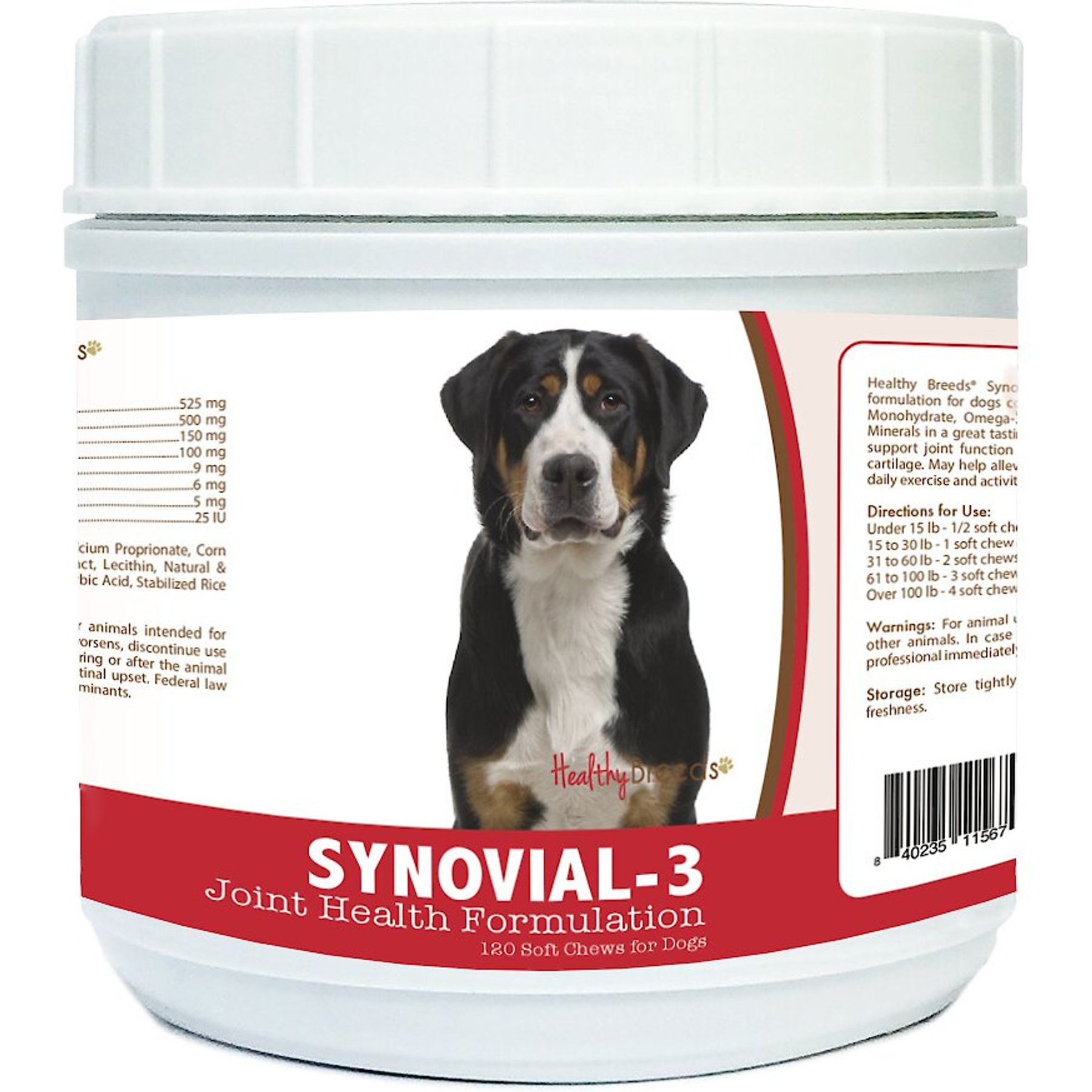 Healthy Breeds Synovial-3 Joint Health Formulation Soft Chews Dog Supplement, 120 count