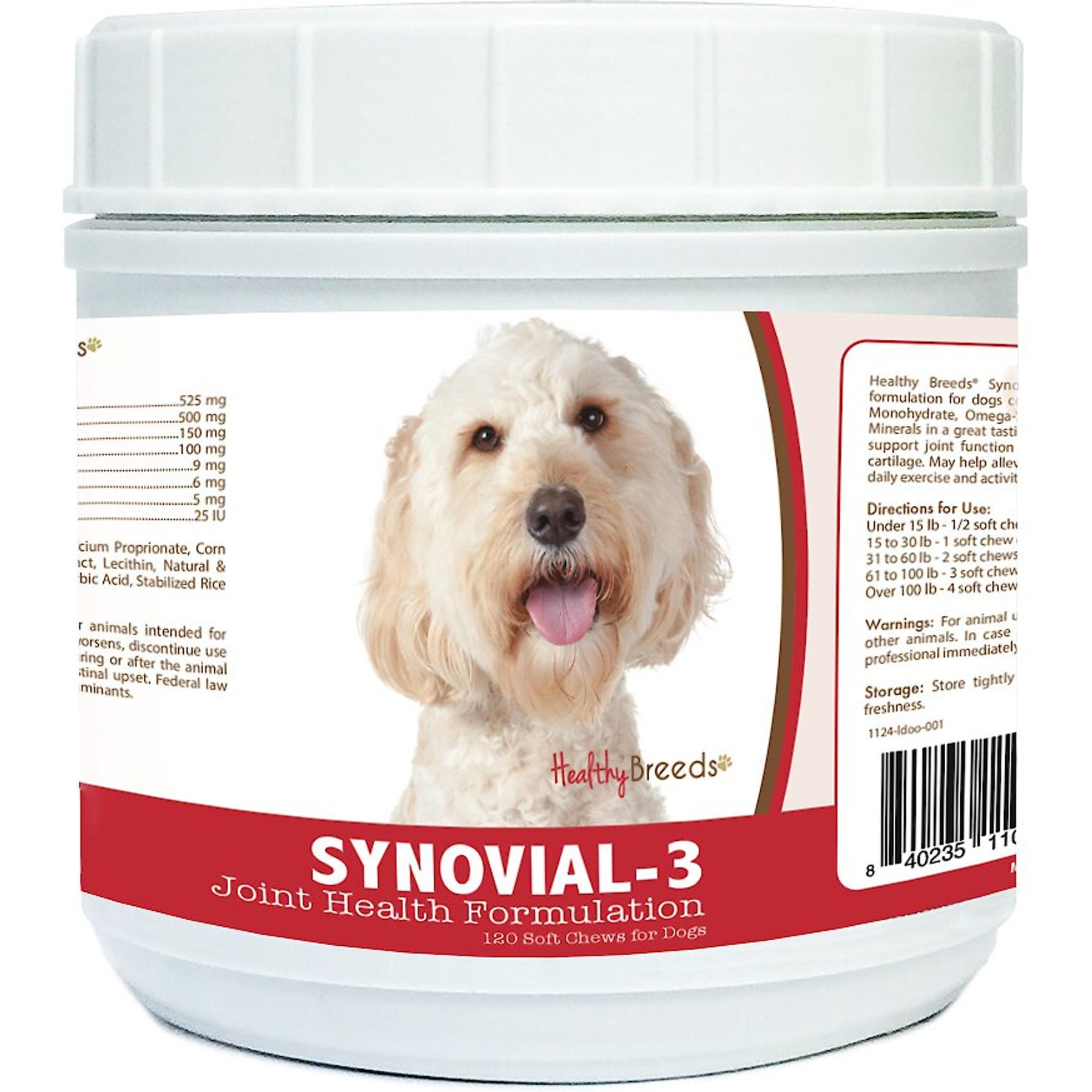 Healthy Breeds Synovial-3 Joint Health Formulation Soft Chews Dog Supplement, 120 count