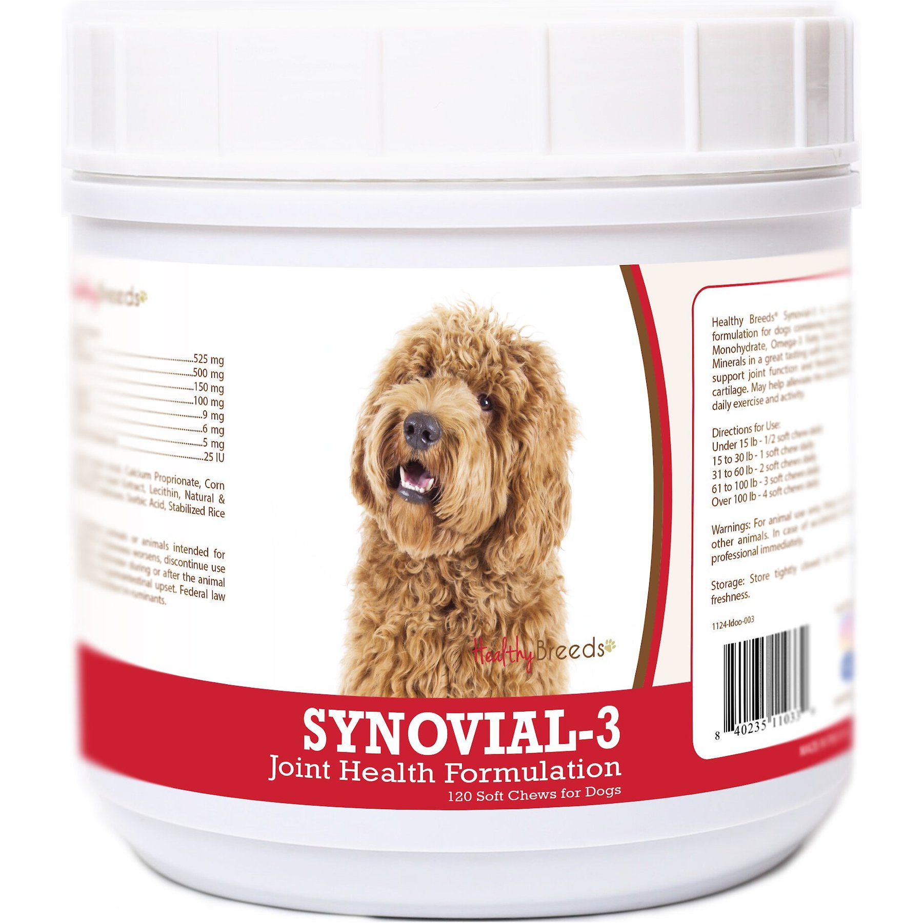 Healthy Breeds Synovial-3 Joint Health Formulation Soft Chews Dog Supplement, 120 count