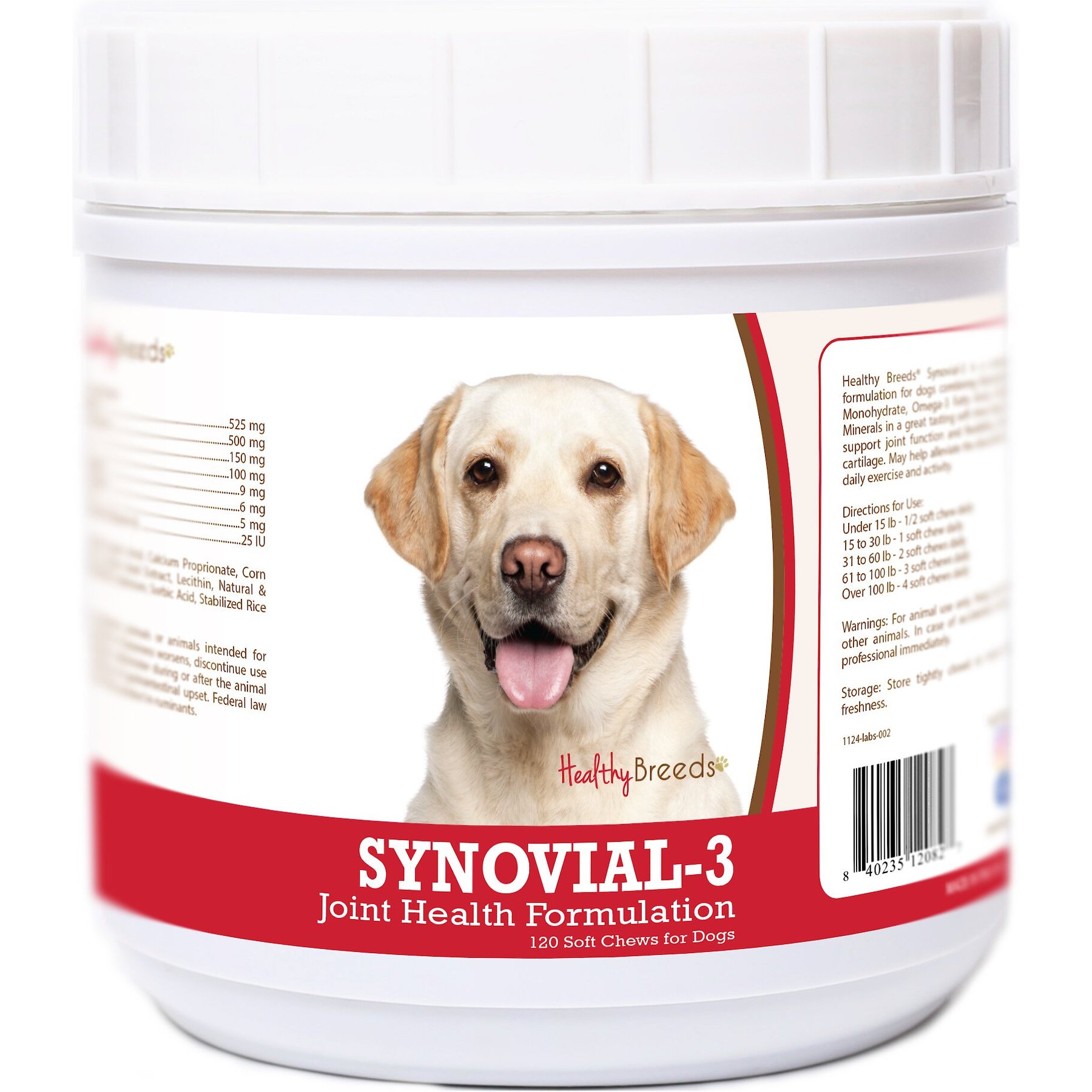 Healthy Breeds Synovial-3 Joint Health Formulation Soft Chews Dog Supplement, 120 count