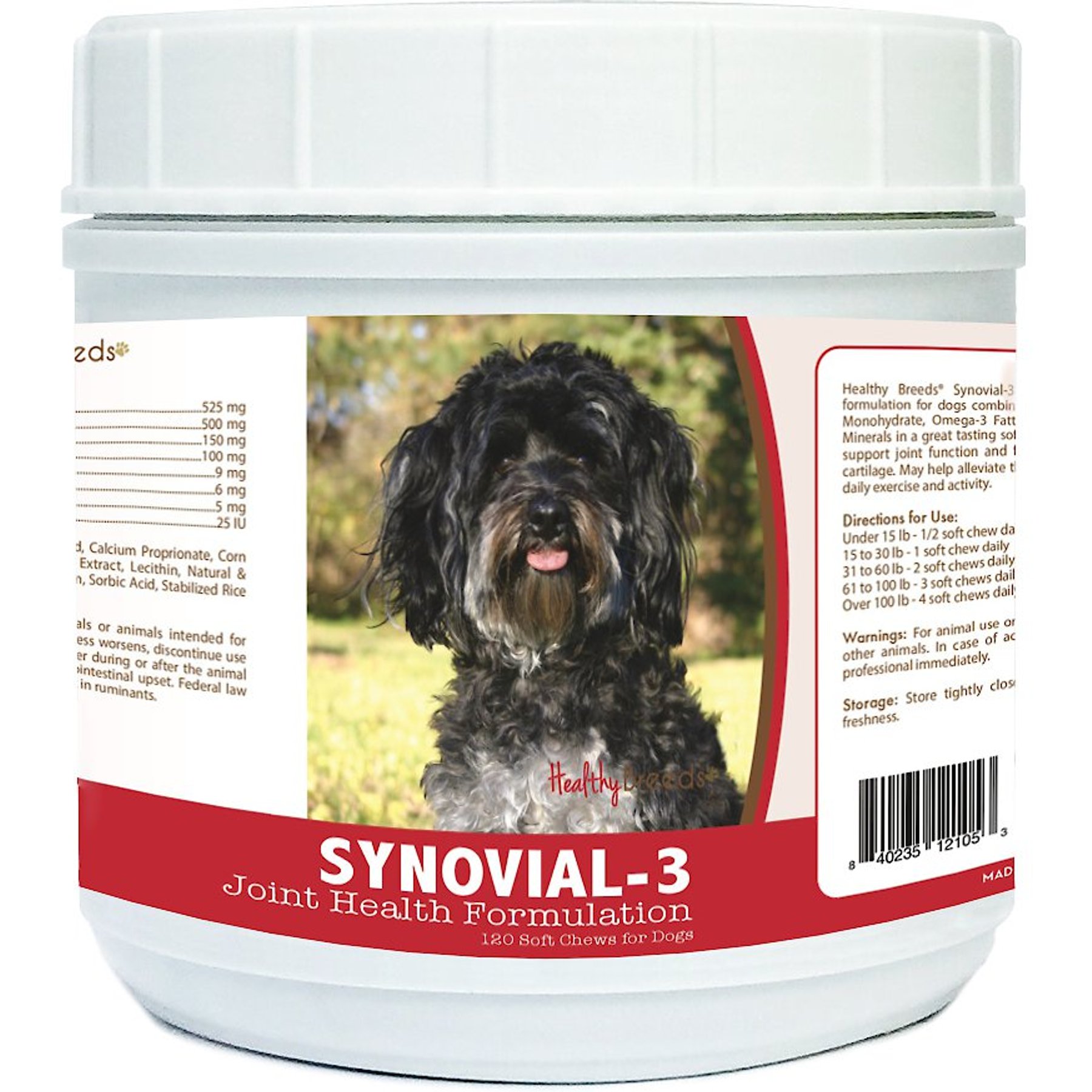 Healthy Breeds Synovial-3 Joint Health Formulation Soft Chews Dog Supplement, 120 count