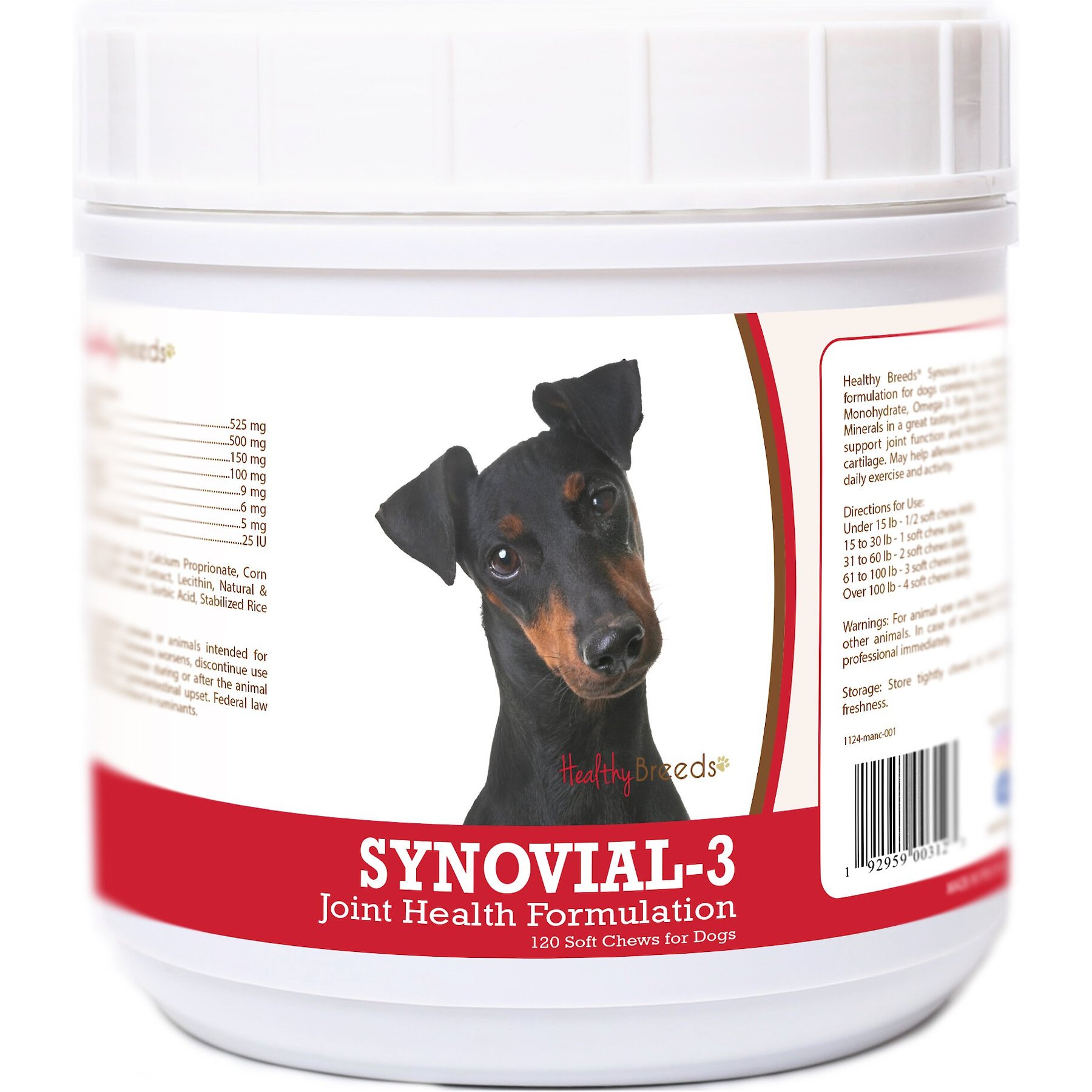 Healthy Breeds Synovial-3 Joint Health Formulation Soft Chews Dog Supplement, 120 count
