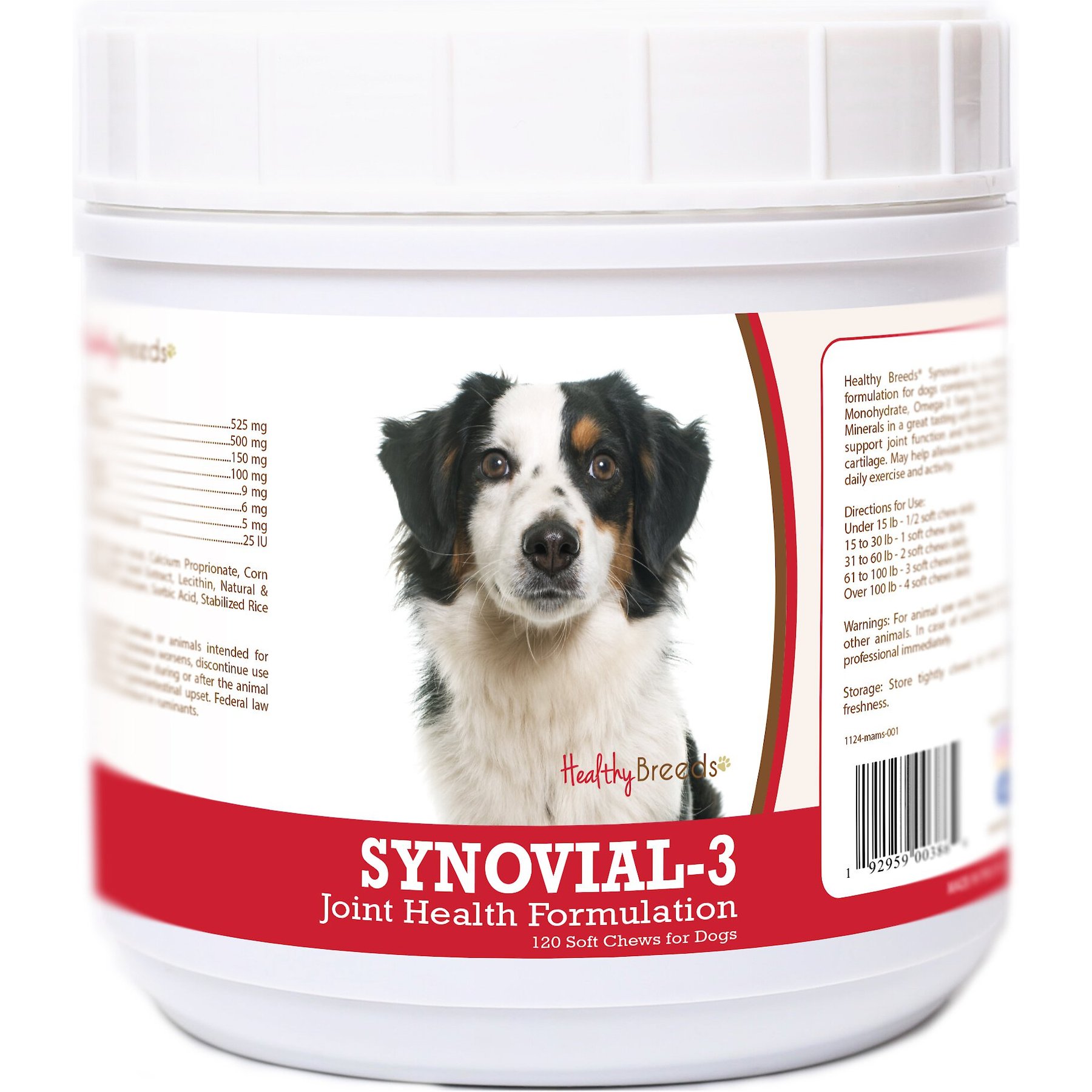 Healthy Breeds Synovial-3 Joint Health Formulation Soft Chews Dog Supplement, 120 count