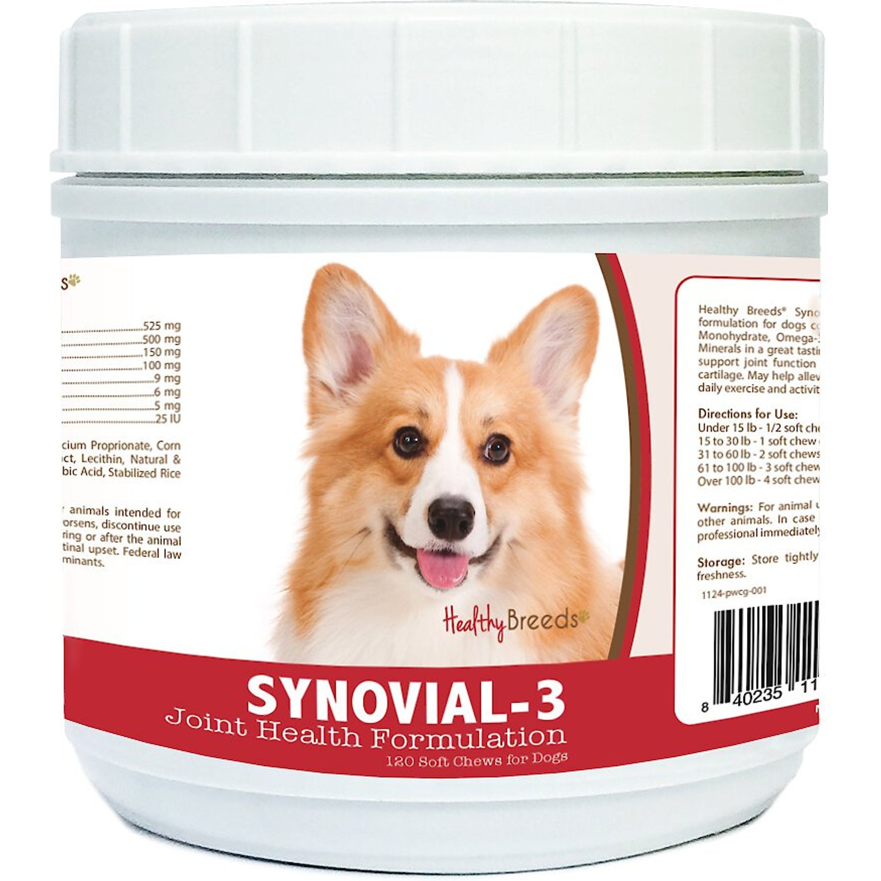 Healthy Breeds Synovial-3 Joint Health Formulation Soft Chews Dog Supplement, 120 count