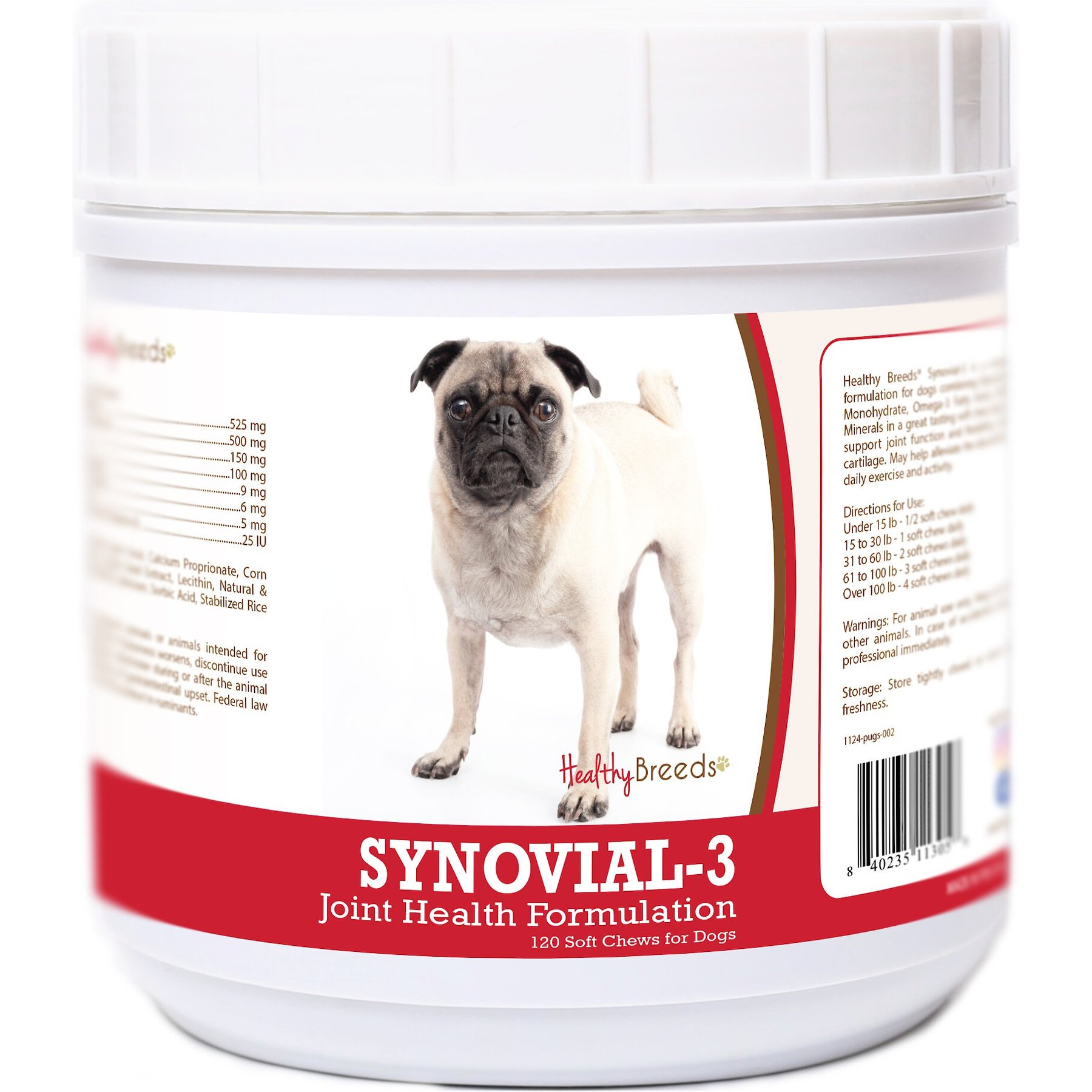 Healthy Breeds Synovial-3 Joint Health Formulation Soft Chews Dog Supplement, 120 count