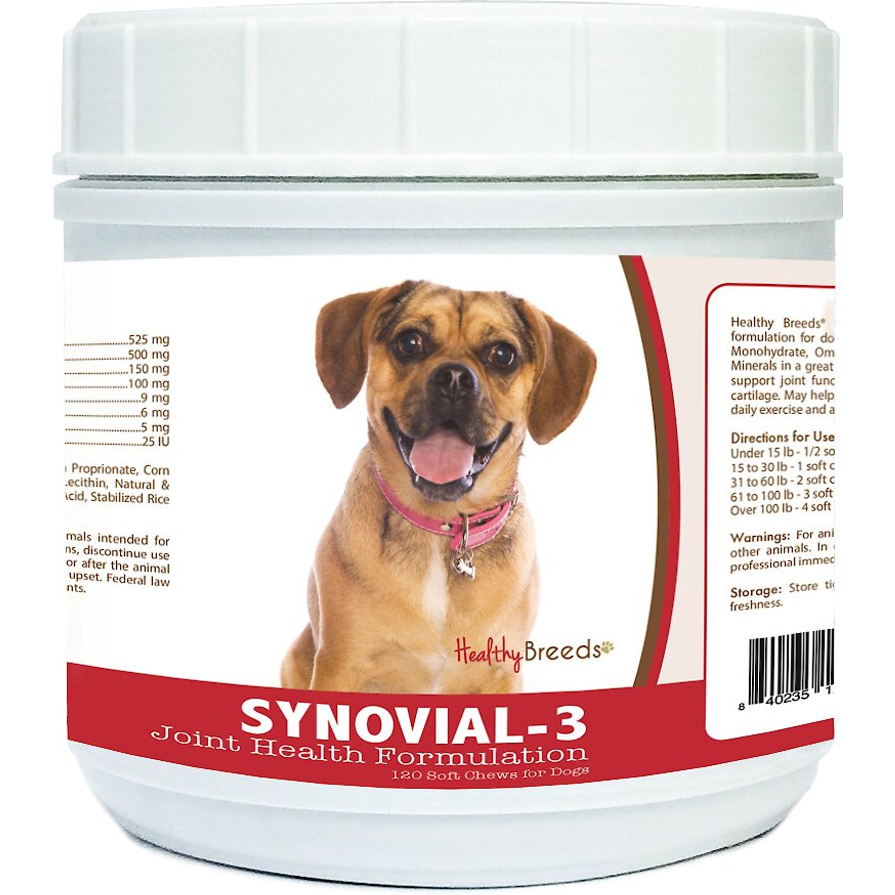 Healthy Breeds Synovial-3 Joint Health Formulation Soft Chews Dog Supplement, 120 count