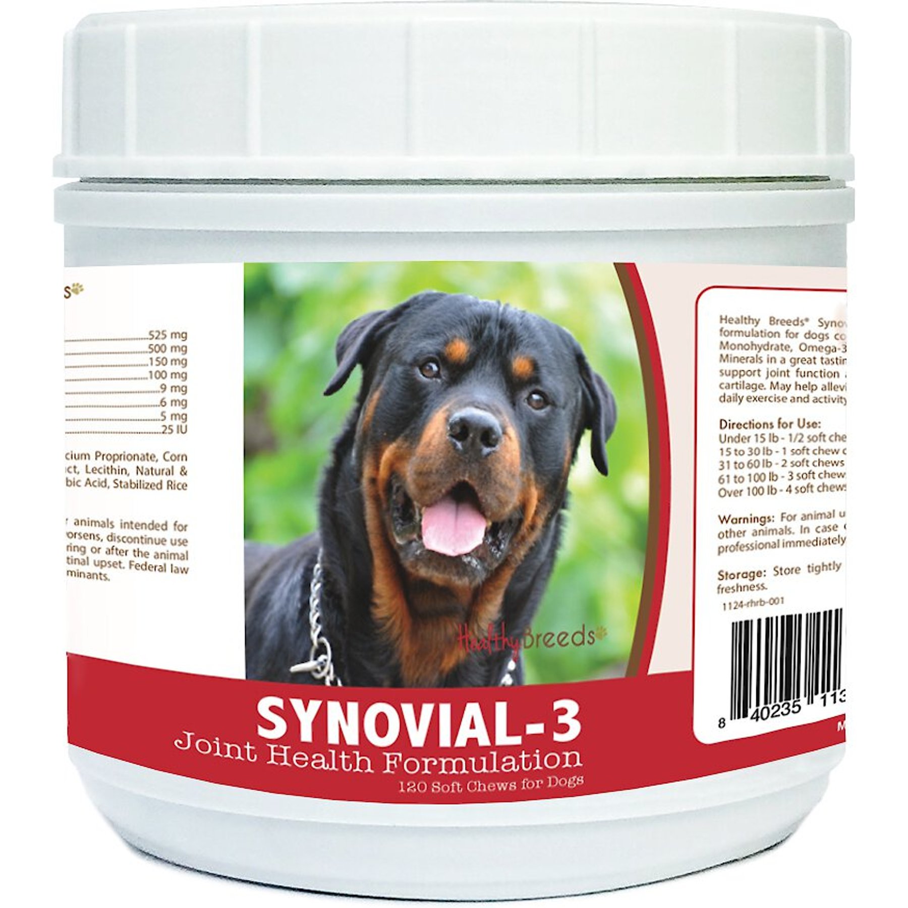 Healthy Breeds Synovial-3 Joint Health Formulation Soft Chews Dog Supplement, 120 count
