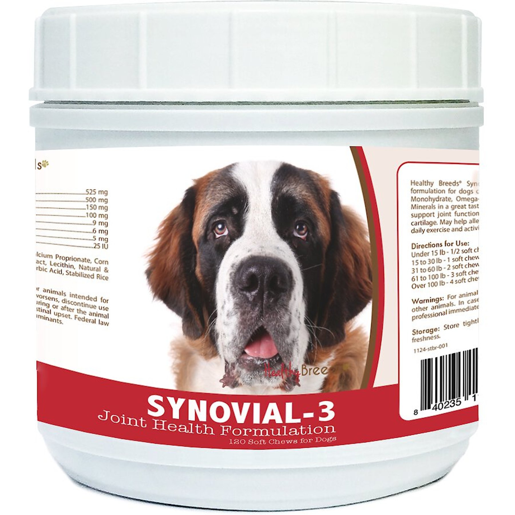 Healthy Breeds Synovial-3 Joint Health Formulation Soft Chews Dog Supplement, 120 count