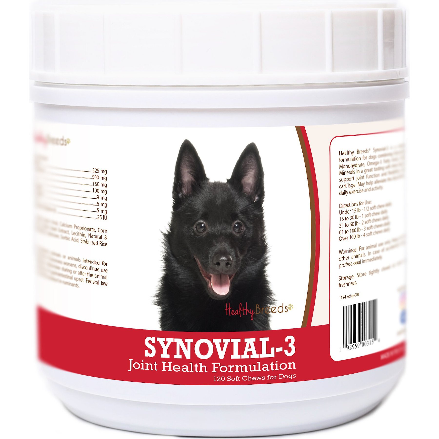 Healthy Breeds Synovial-3 Joint Health Formulation Soft Chews Dog Supplement, 120 count