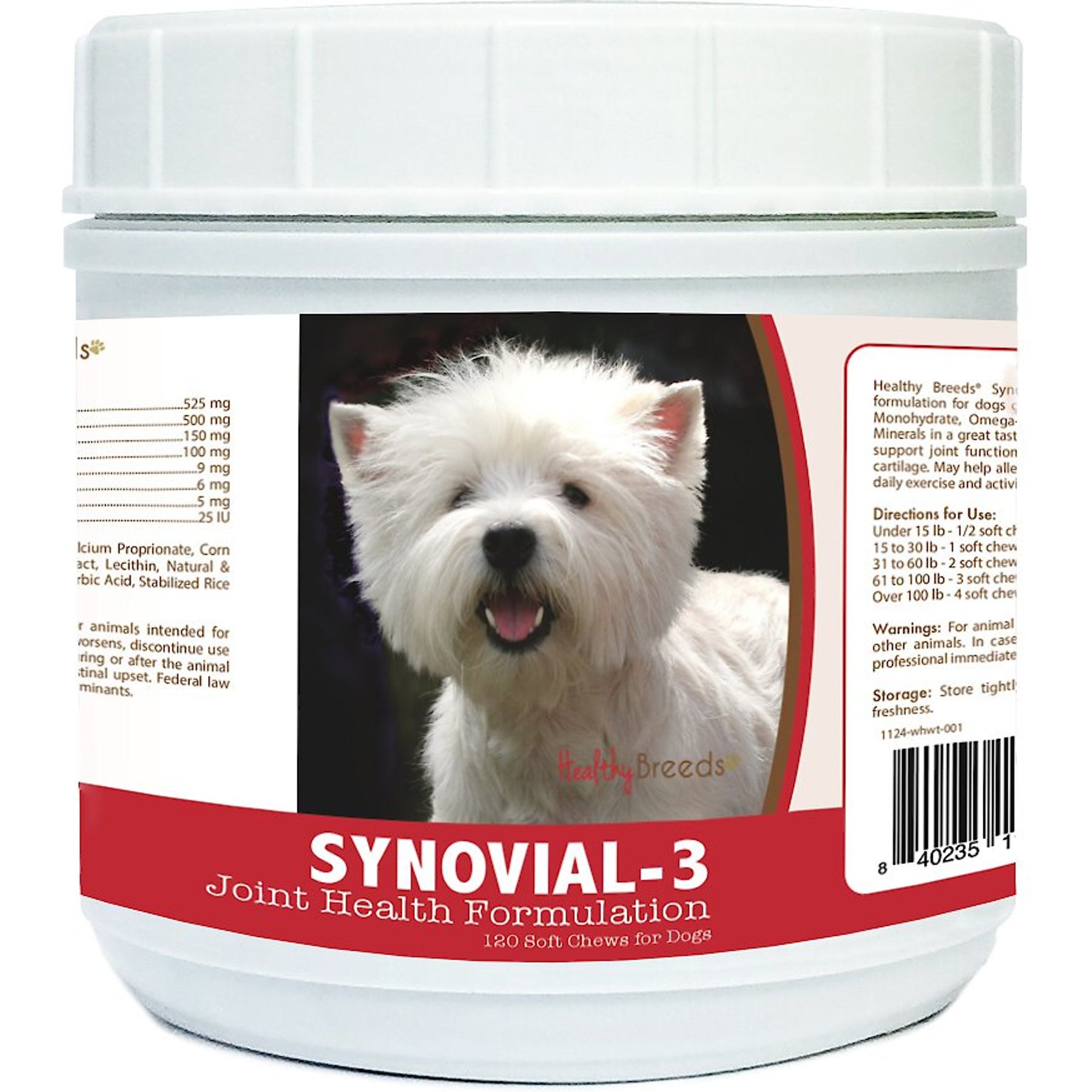 Healthy Breeds Synovial-3 Joint Health Formulation Soft Chews Dog Supplement, 120 count