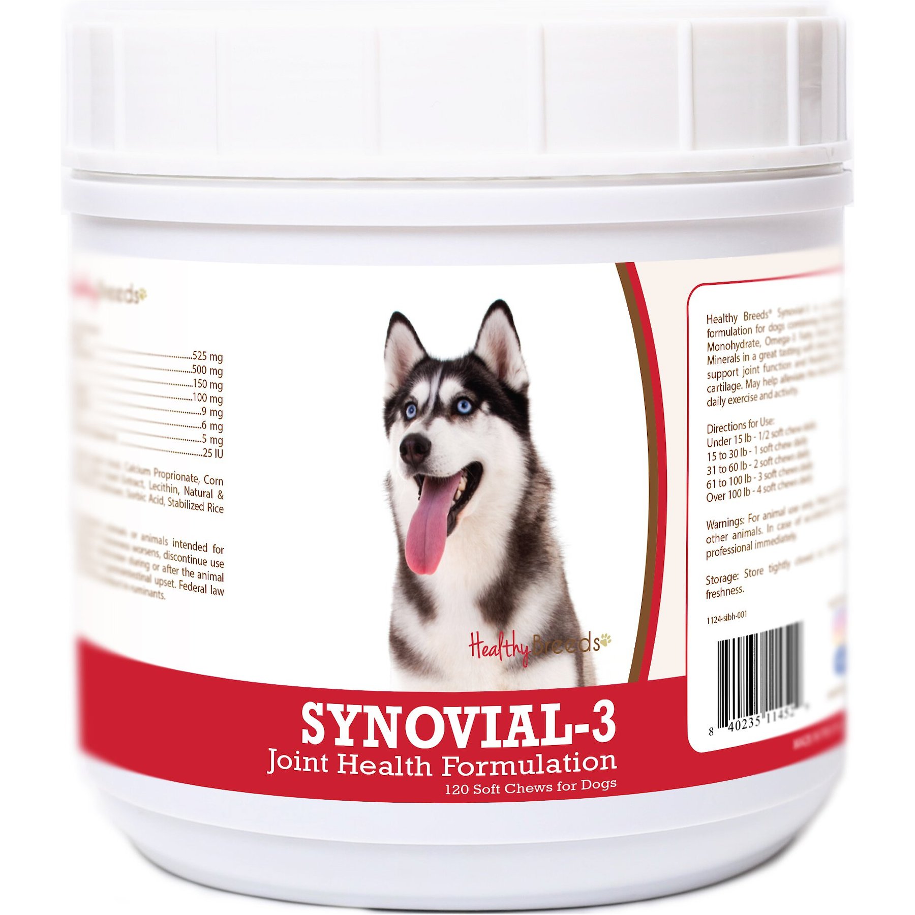Healthy Breeds Synovial-3 Joint Health Formulation Soft Chews Dog Supplement, 120 count