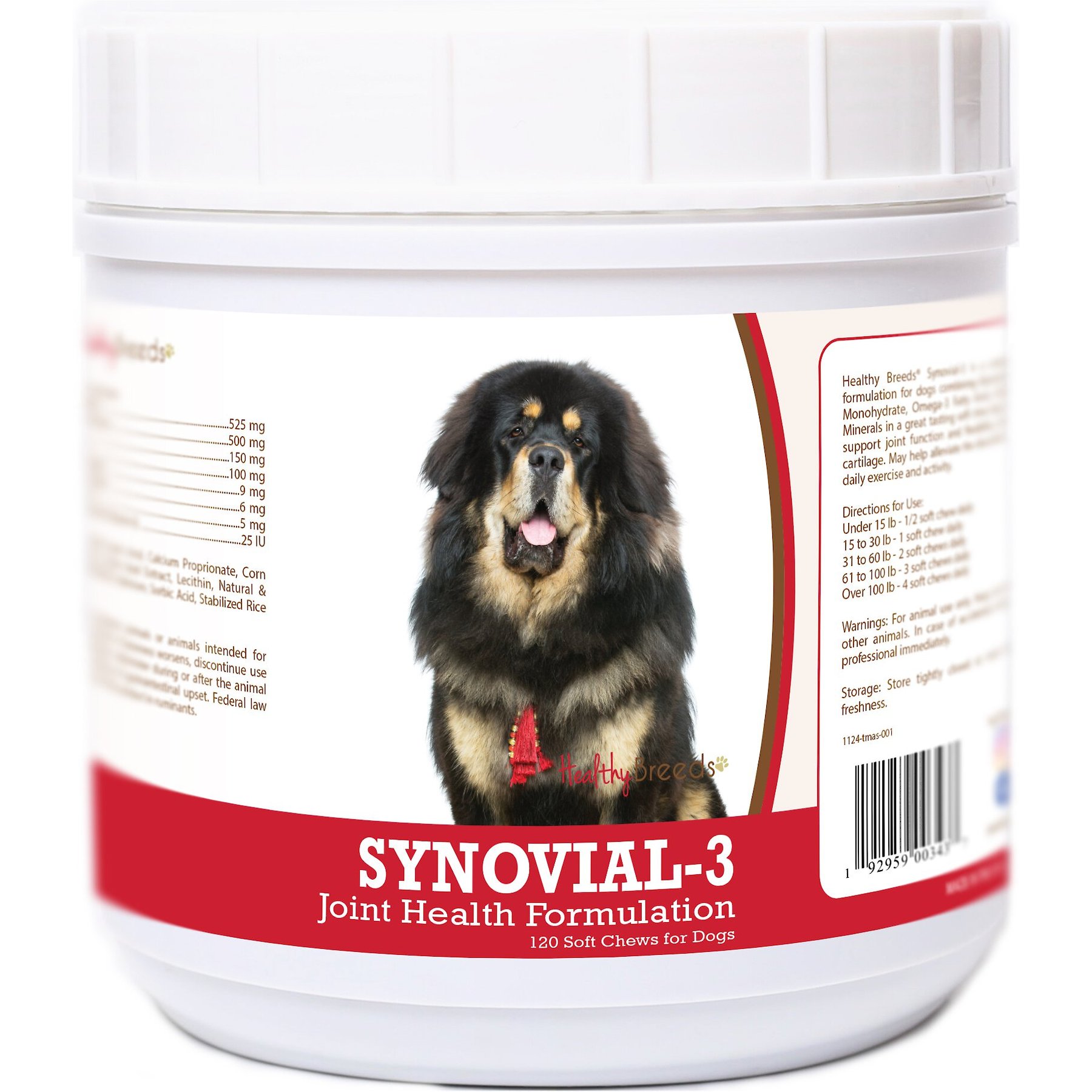 Healthy Breeds Synovial-3 Joint Health Formulation Soft Chews Dog Supplement, 120 count
