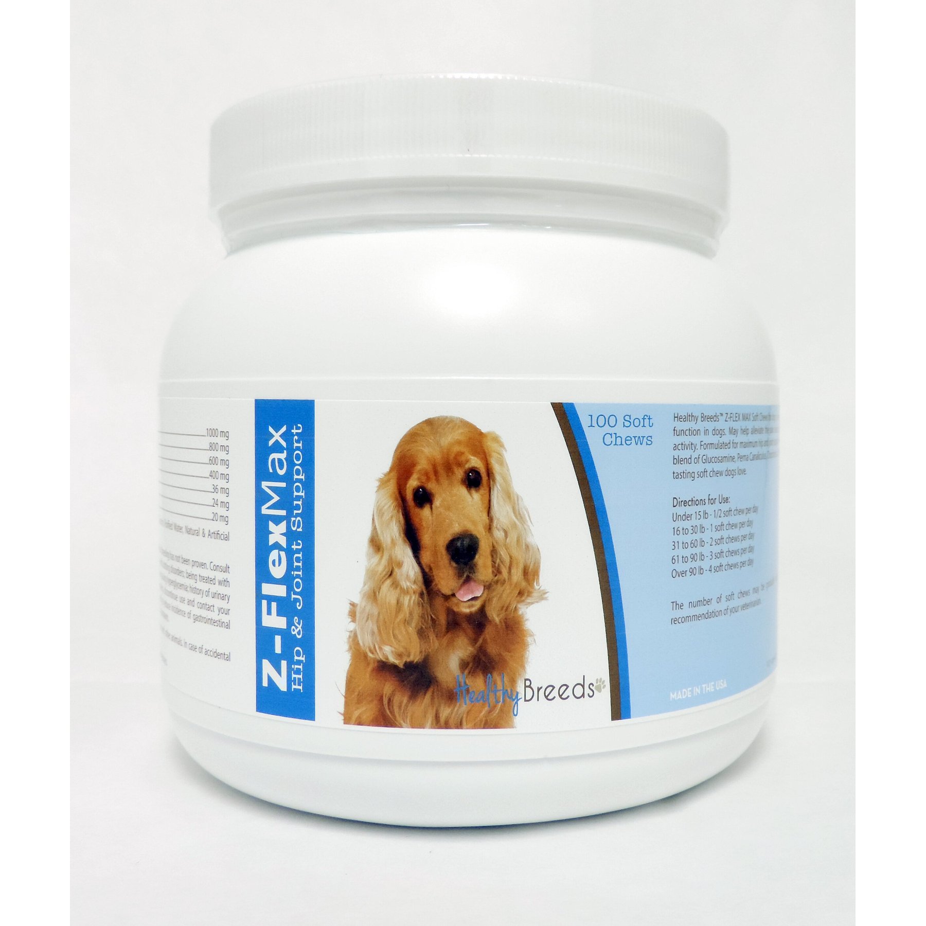 Healthy Breeds Z-Flex Max Hip & Joint Soft Chews Dog Supplement, 100 count