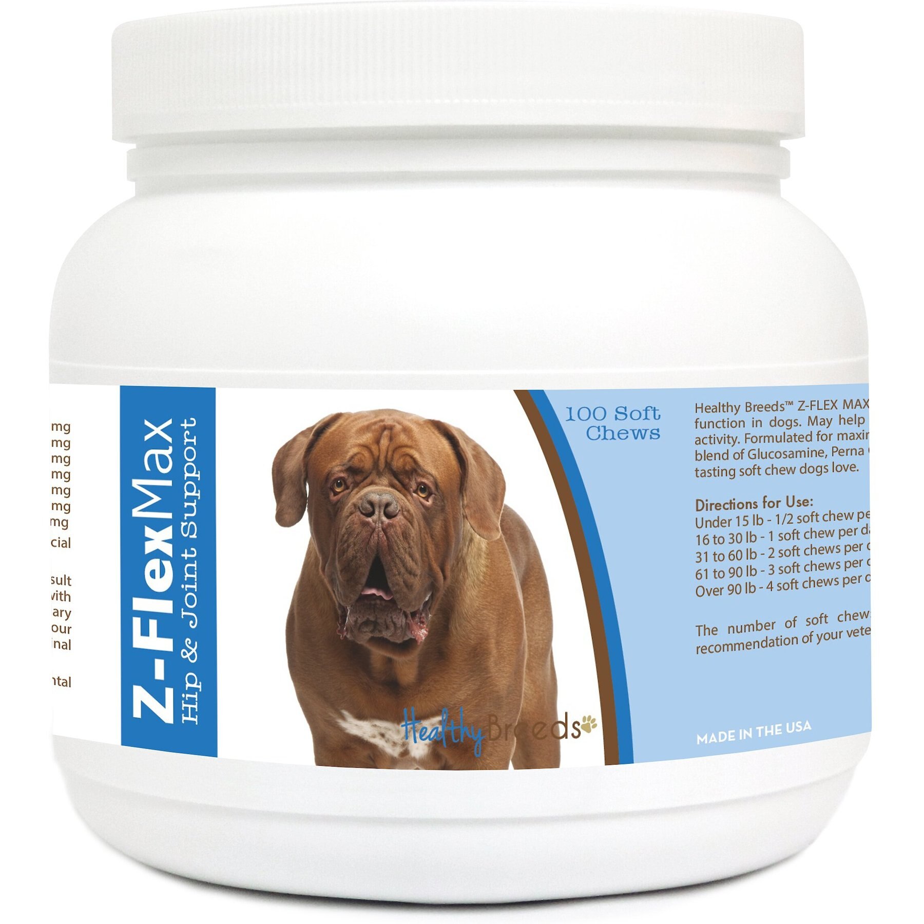 Healthy Breeds Z-Flex Max Hip & Joint Soft Chews Dog Supplement, 100 count