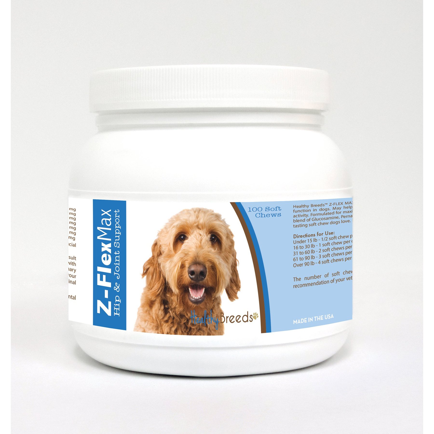 Healthy Breeds Z-Flex Max Hip & Joint Soft Chews Dog Supplement, 100 count