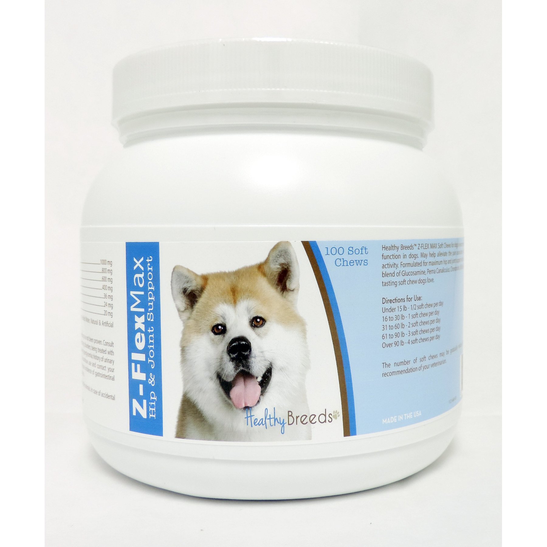 Healthy Breeds Z-Flex Max Hip & Joint Soft Chews Dog Supplement, 100 count