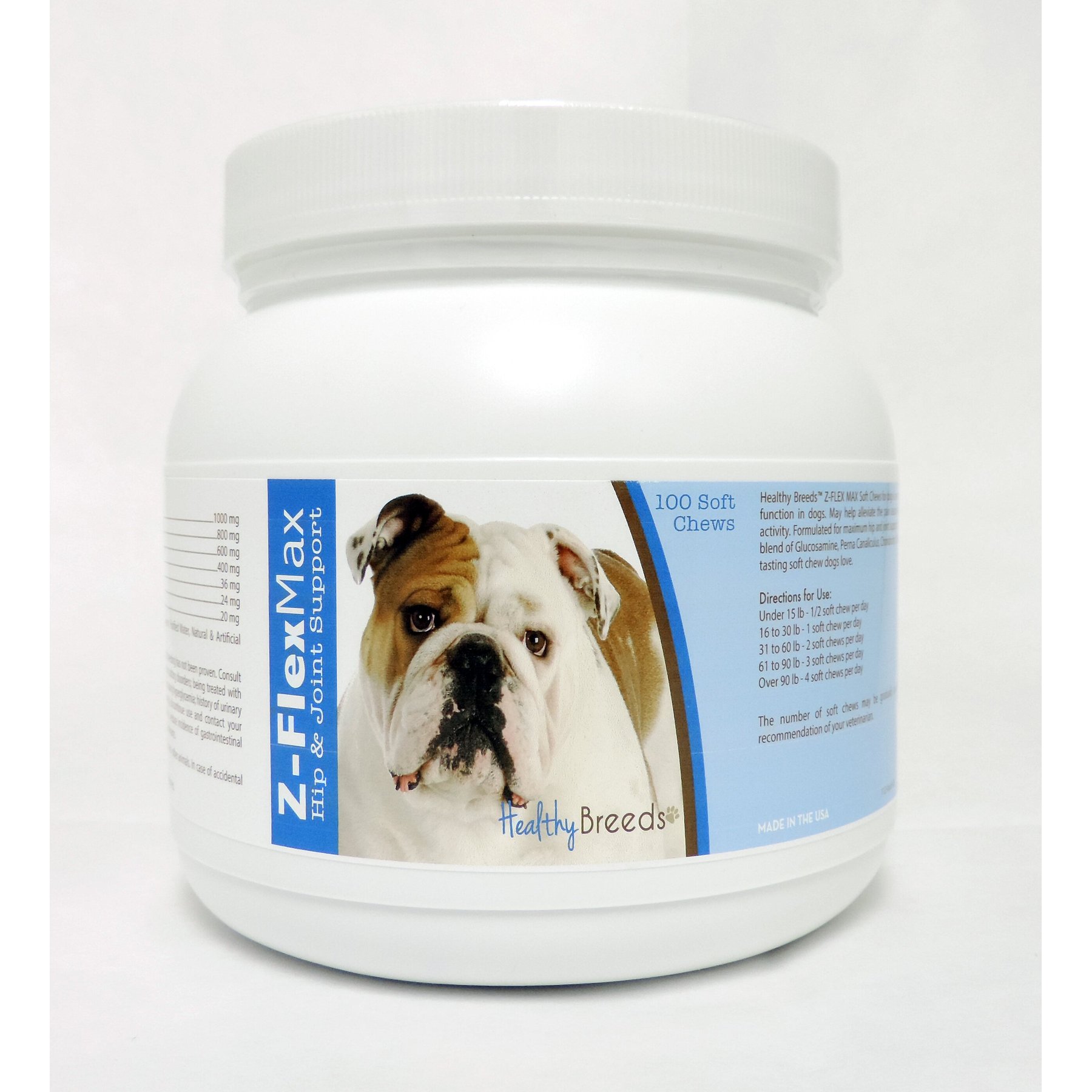 Healthy Breeds Z-Flex Max Hip & Joint Soft Chews Dog Supplement, 100 count