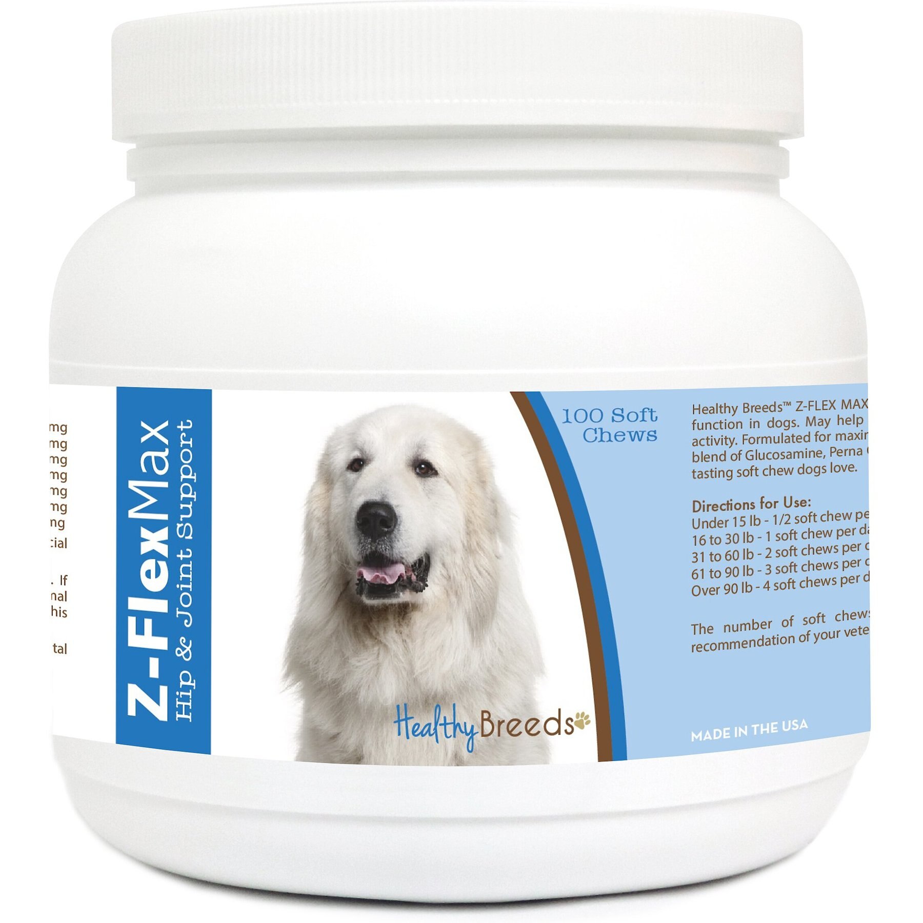 Healthy Breeds Z-Flex Max Hip & Joint Soft Chews Dog Supplement, 100 count