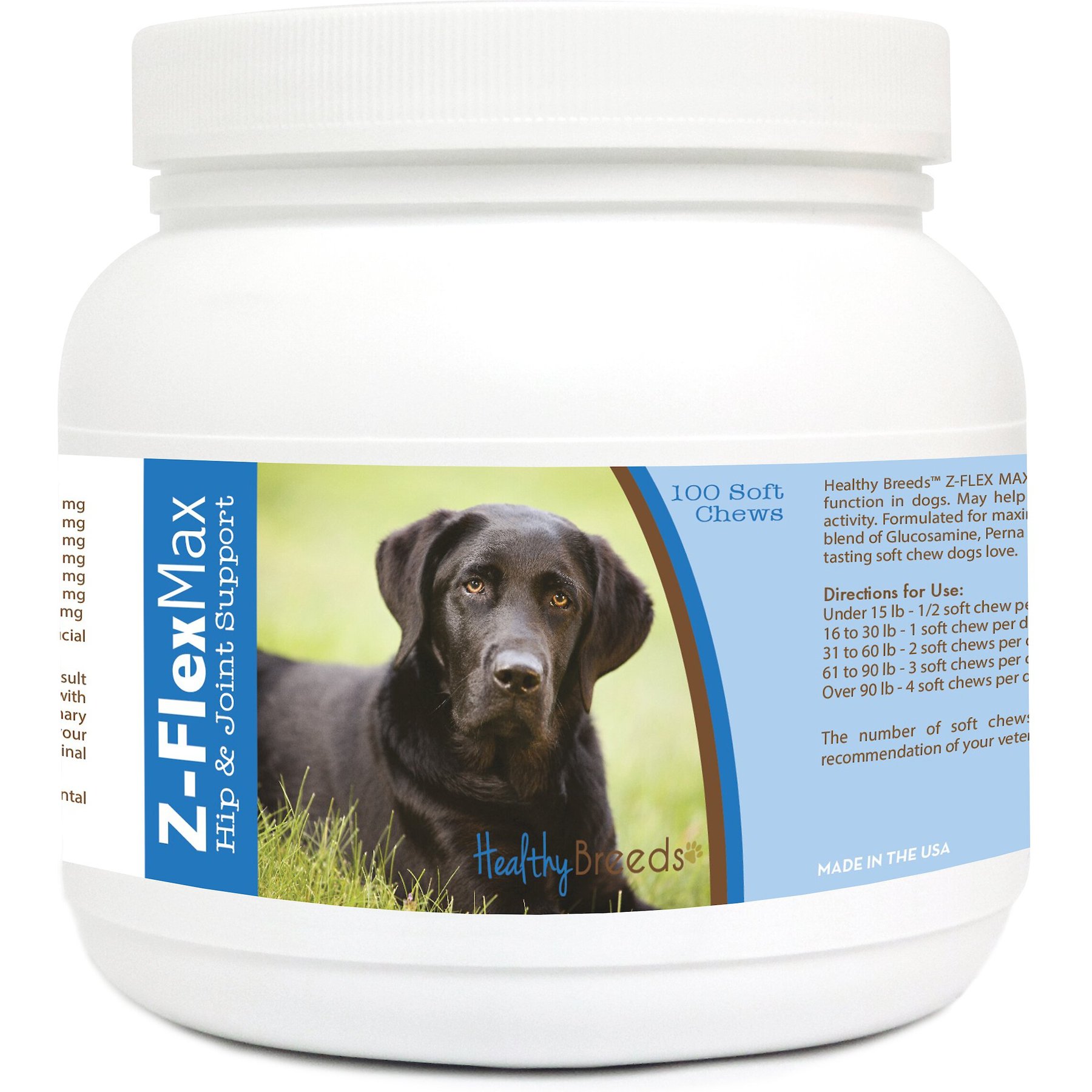 Healthy Breeds Z-Flex Max Hip & Joint Soft Chews Dog Supplement, 100 count