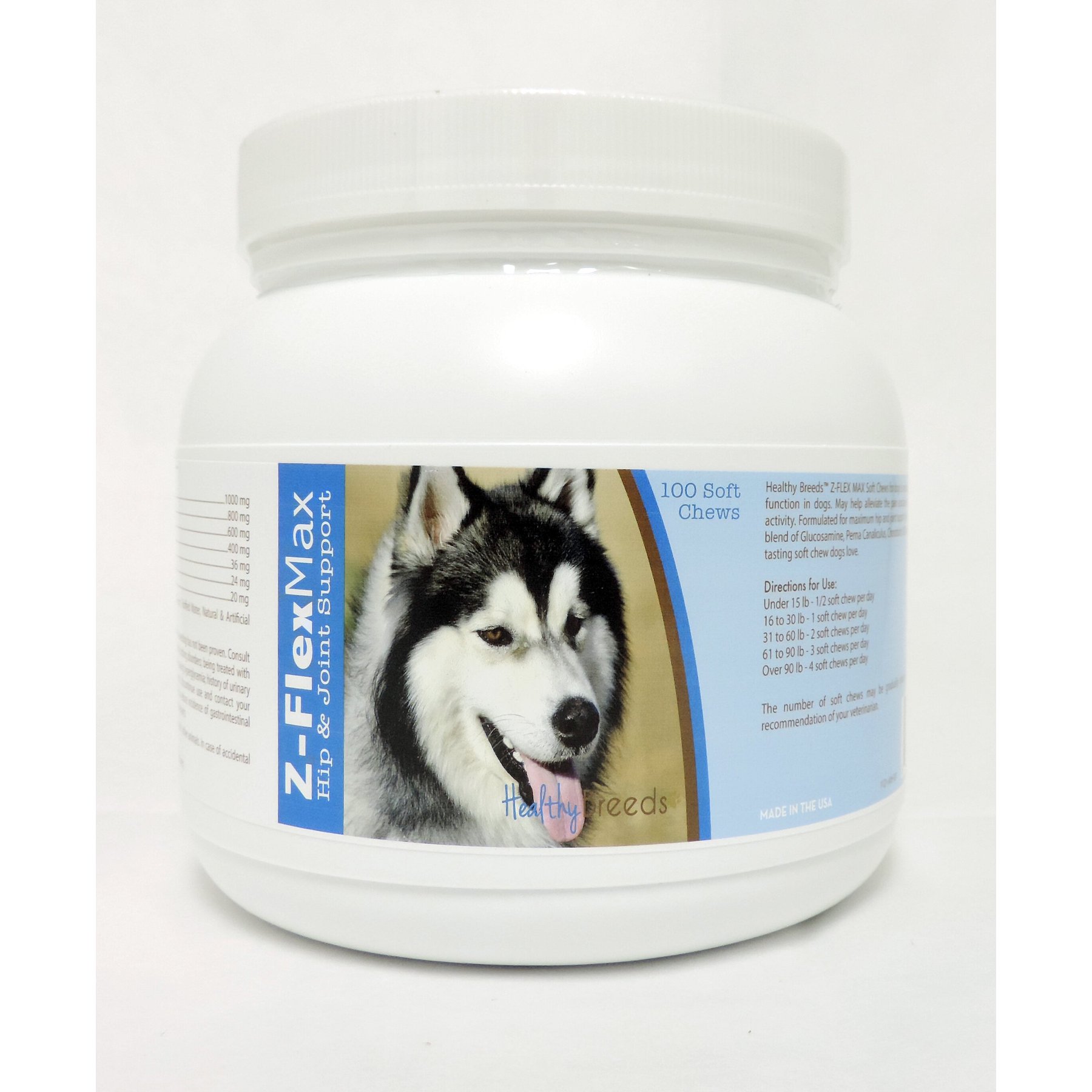 Healthy Breeds Z-Flex Max Hip & Joint Soft Chews Dog Supplement, 100 count