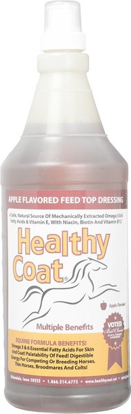 Healthy Coat Apple Flavored Feed Top Dressing Liquid Horse Supplement