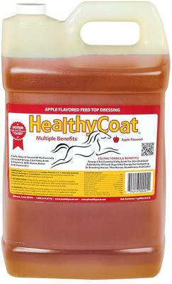 Show full view: Healthy Coat Apple Flavored Feed Top Dressing Liquid Horse Supplement, 2.5-gal bottle slide 1 of 2