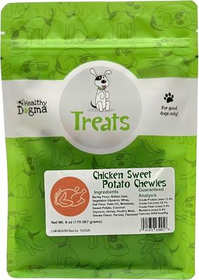 Show full view: Healthy Dogma Chicken & Sweet Potato Chewies Grain-Free Dog Treats, 6-oz bag slide 5 of 5