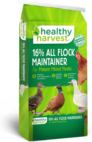 Healthy Harvest All Natural 16% Protein Flock Maintainer Pellets Chicken Feed
