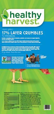 Show full view: Healthy Harvest Non-GMO 17% Protein Layer Crumbles Chicken Feed, 10-lb bag slide 2 of 8