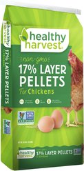 Healthy Harvest Non-GMO 17% Protein Layer Mini Pellets Chicken Feed, 40-lb bag