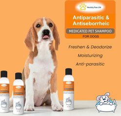Healthy Paw Life Sulfur Salicylic Acid Oatmeal Antiparasitic & Antiseborrheic Flea & Tick Shampoo for Dogs, 8-fl oz bottle slide 2 of 5