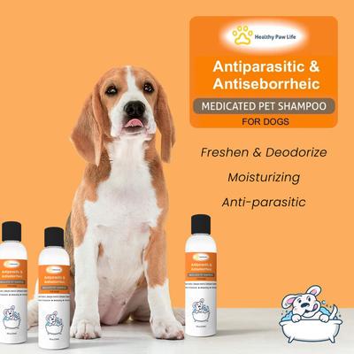 Show full view: Healthy Paw Life Sulfur Salicylic Acid Oatmeal Antiparasitic & Antiseborrheic Flea & Tick Shampoo for Dogs, 8-fl oz bottle slide 5 of 7