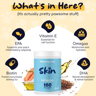 Show full view: Healthy Pup Omega Soft Chews Skin & Coat Supplement for Dogs, 360 count slide 3 of 11
