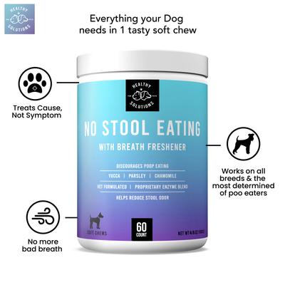 Show full view: Healthy Solutions for Pets Coprophagia Supplement for Dogs, 60 count slide 3 of 8