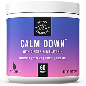Healthy Solutions for Pets Soft Chews Calming Supplement for Cats, 60 Count