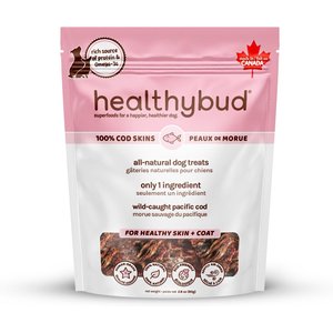 Healthybud Cod Skin Crunchy Single-Ingredient Dog & Cat Treats, 2.8-oz bag