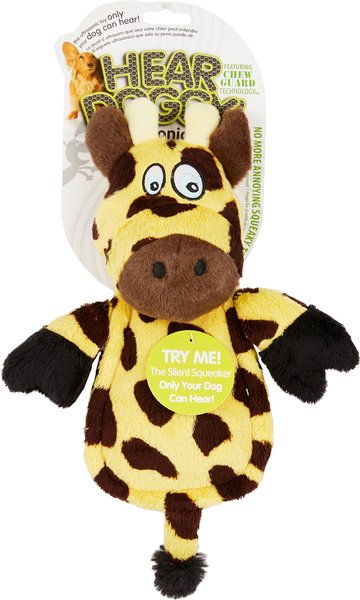 Go Dog Hear Doggy Flattie Giraffe With Chew Guard Technology And Silent Squeak Technology Plush Dog Toy