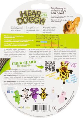 Show full view: Hear Doggy Silent Squeaker Chew Guard Flattie Giraffe Plush Dog Toy slide 7 of 11