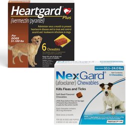 Heartgard||NexGard Heartgard Plus for Dogs, 6 Chews (6-mos. supply) & NexGard for Dogs, 6 Chews (6-mos. supply)