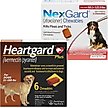 Show in main carousel: Heartgard Plus Chew for Dogs, 51-100 lbs, (Brown Box), 6 Chews (6-mos. supply) &amp; NexGard Chew for Dogs, 60.1-121 lbs, (Red Box), 6 Chews (6-mos. supply) slide 1 of 10