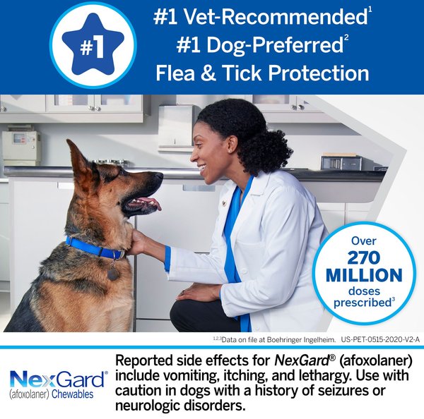 Show full view: Heartgard Plus Chew for Dogs, 51-100 lbs, (Brown Box), 6 Chews (6-mos. supply) &amp; NexGard Chew for Dogs, 60.1-121 lbs, (Red Box), 6 Chews (6-mos. supply) slide 8 of 10