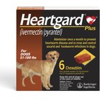 Heartgard Plus Chew for Dogs, 51-100 lbs, (Brown Box), 6 Chews (6-mos. supply)