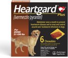 Heartgard Plus Chew for Dogs, 51-100 lbs, (Brown Box), 6 Chews (6-mos. supply)