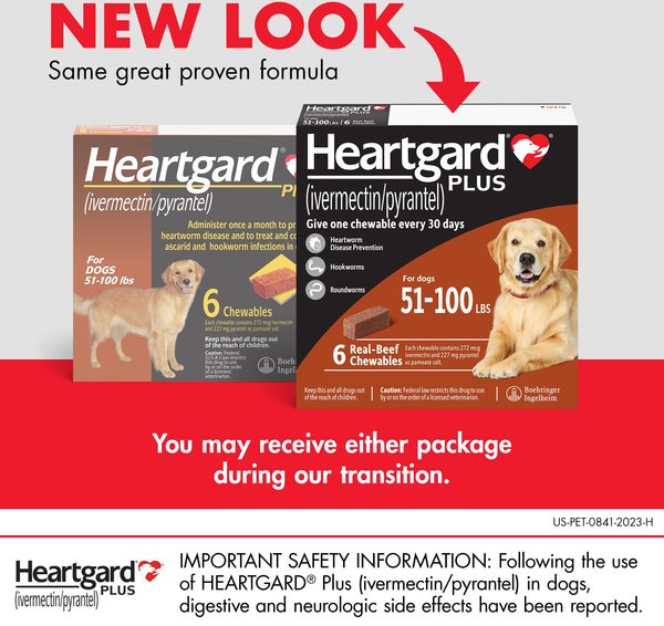 Show full view: Heartgard Plus Chew for Dogs, 51-100 lbs, (Brown Box), 6 Chews (6-mos. supply) slide 2 of 12