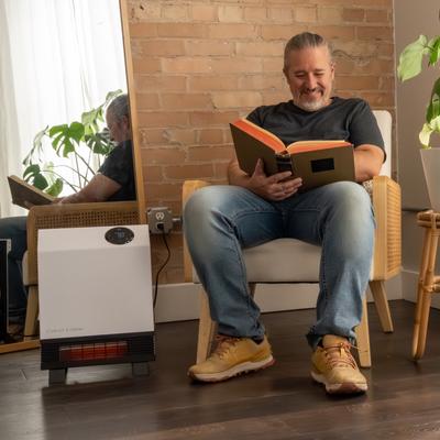 Show full view: Heat Storm 1000-Watt Infrared Floor-to-Wall Space Heater, White slide 4 of 8