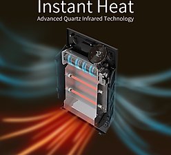 Heat Storm 1000-Watt Wall Mounted Electric Space Heater, Gray slide 2 of 7