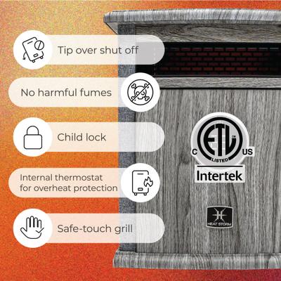Show full view: Heat Storm Logan Deluxe 1500-Watt Infrared Electric Portable Space Heater, Tan slide 6 of 8