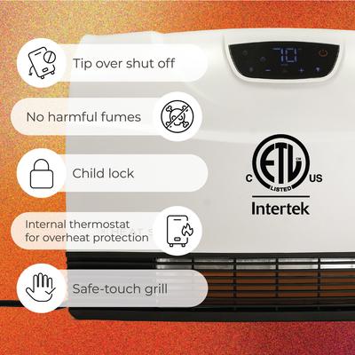 Show full view: Heat Storm Phoenix 1500-Watt Infrared Floor-to-Wall Space Heater, White slide 8 of 9