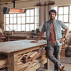 Heat Storm Tradesman 1500-Watt Infrared Weatherproof Portable Heater with Ceiling Mount, Black slide 2 of 2