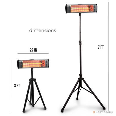 Show full view: Heat Storm Tradesman 1500-Watt Outdoor Infrared Portable Space Heater with Tripod, Black slide 6 of 7